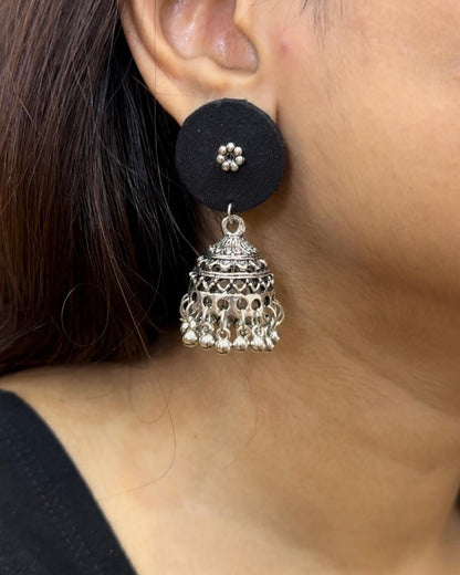 Black jhumka earrings