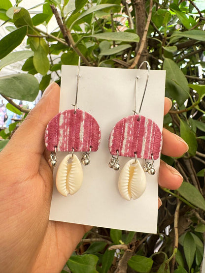 Pink shell earrings