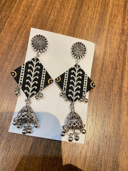 Black jhumka earrings