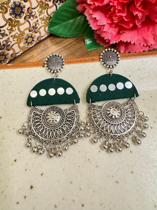 Green Chandbali danglers