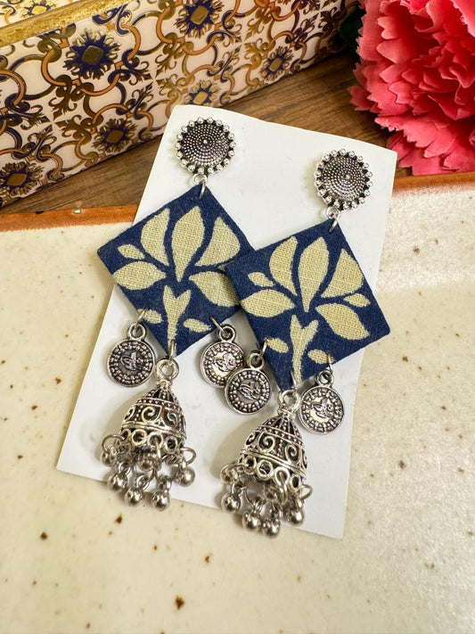 Blue lotus jhumkas