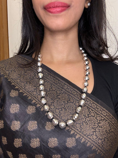 Silver Elegance Mala Necklace - Adjustable Length