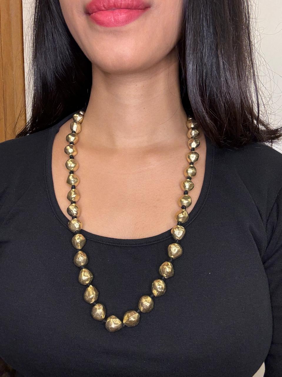 Golden Elegance Mala Necklace - Adjustable Length