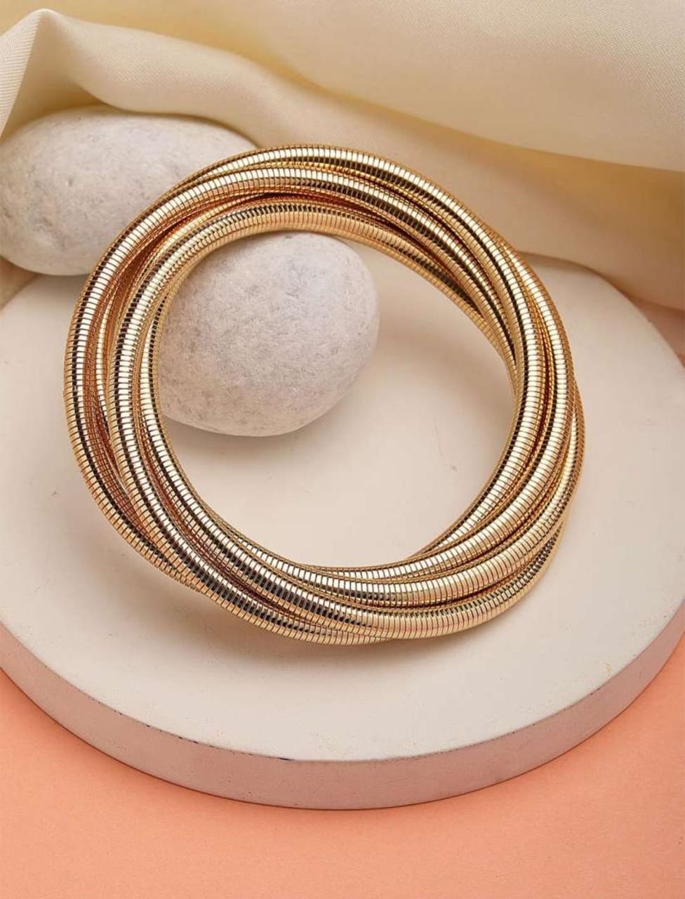 Golden coil bangles