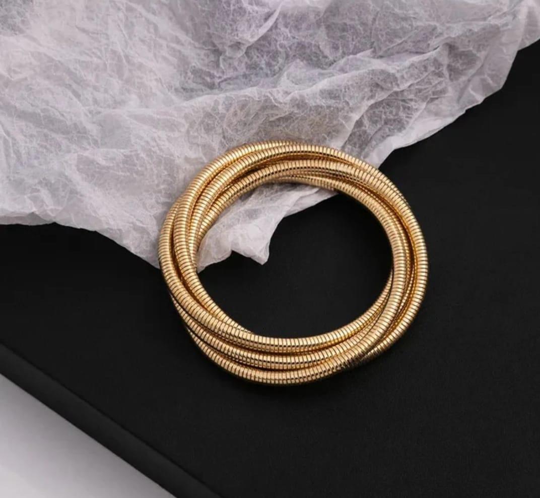 Golden coil bangles