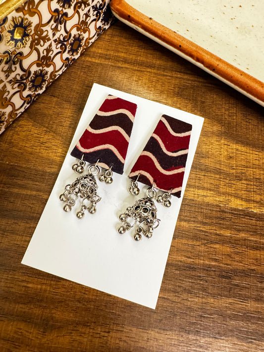 Maroon brown jhumka earrings