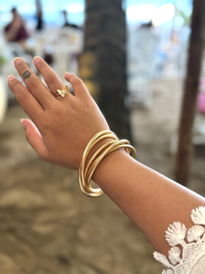 Golden coil bangles