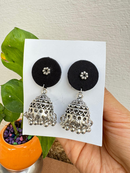 Black jhumka earrings